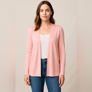 LOFT Outlet Pink Open Front Lightweight Cardigan Sweater Women’s Medium
